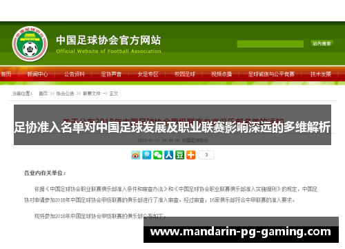 足协准入名单对中国足球发展及职业联赛影响深远的多维解析 足协准入名单对中国足球发展及职业联赛影响深远的多维解析