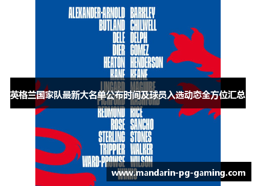 英格兰国家队最新大名单公布时间及球员入选动态全方位汇总 英格兰国家队最新大名单公布时间及球员入选动态全方位汇总